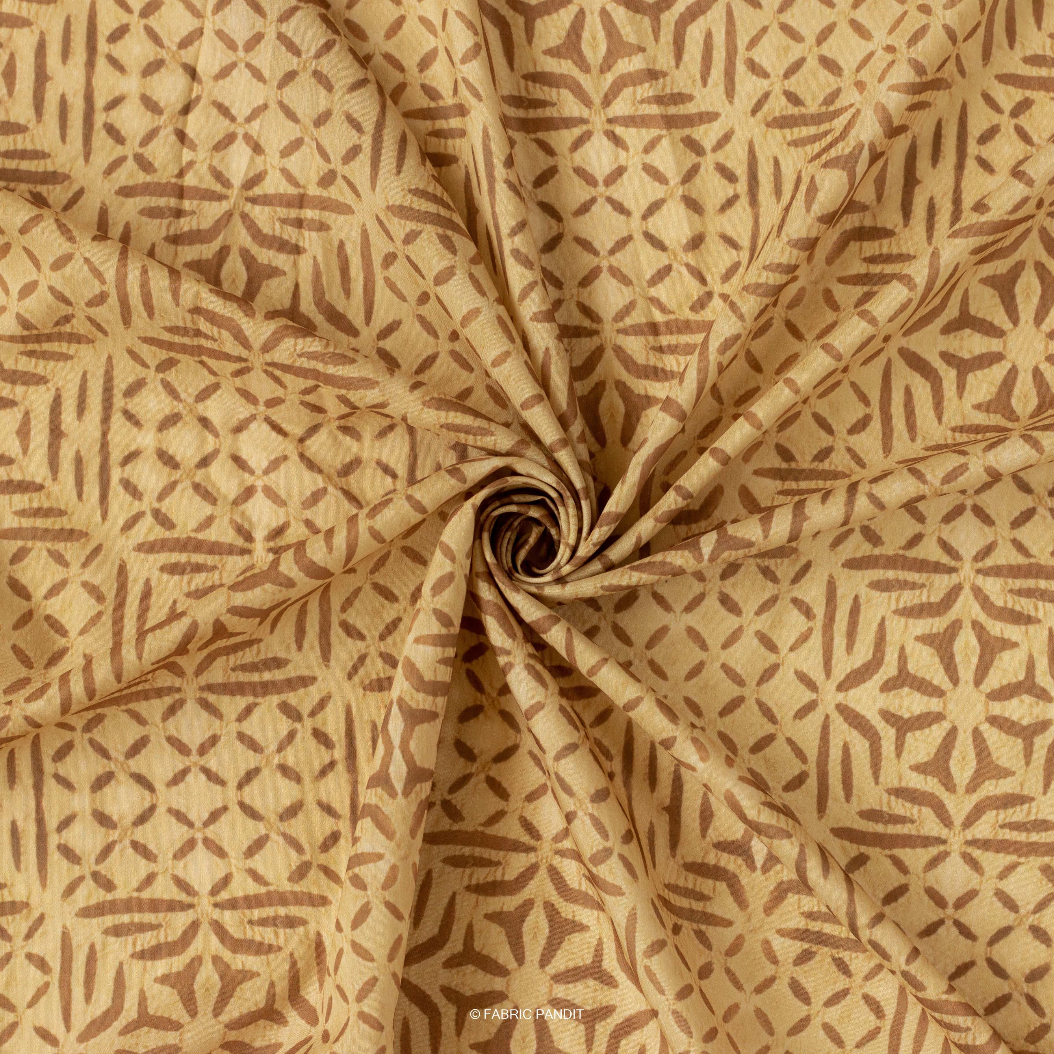 (Cut Piece) Dusty Brown Abstract Diamond Applique Pattern Digital Prin