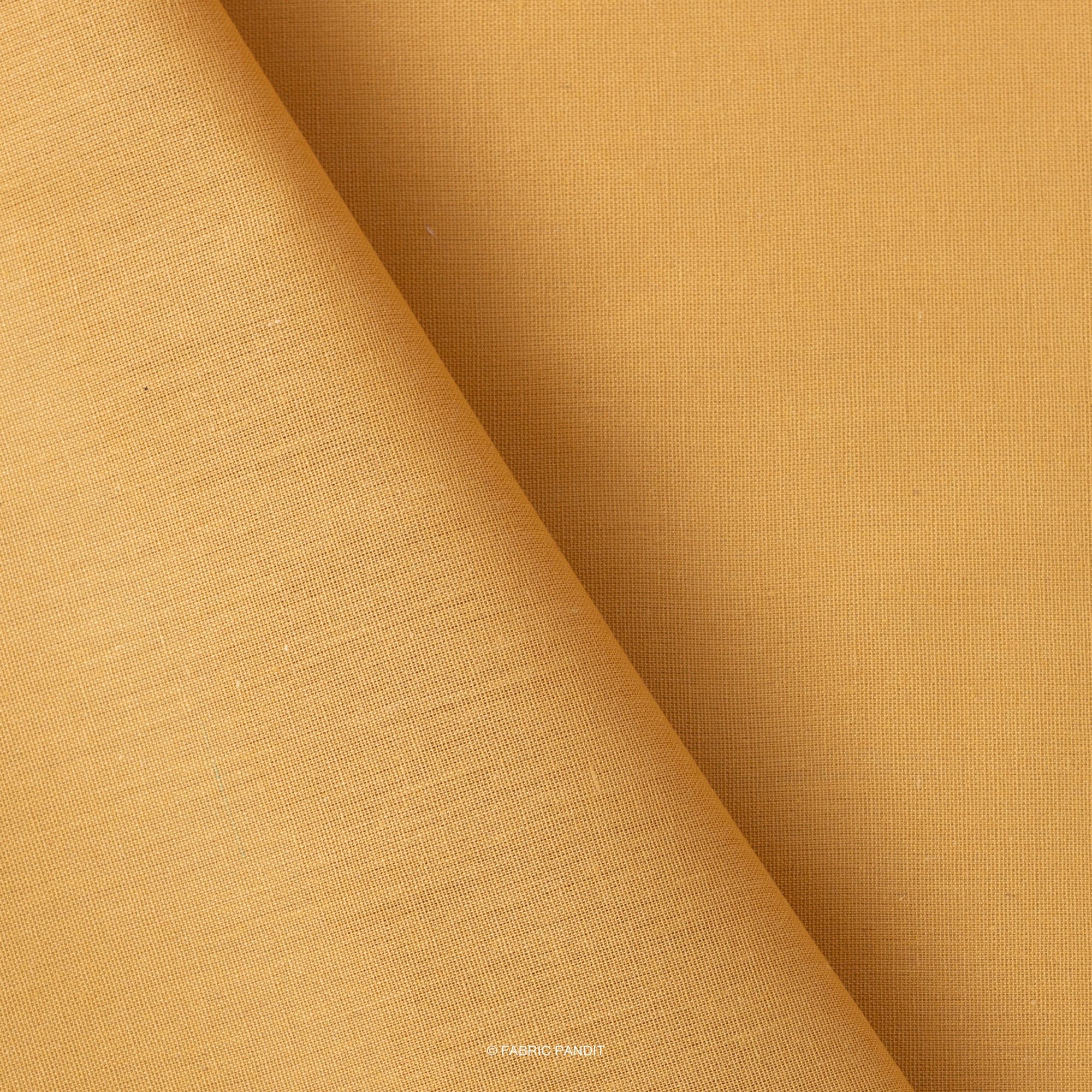 (CUT PIECE) Golden Sand Color Pure Cotton Linen Fabric (Width 58 Inche