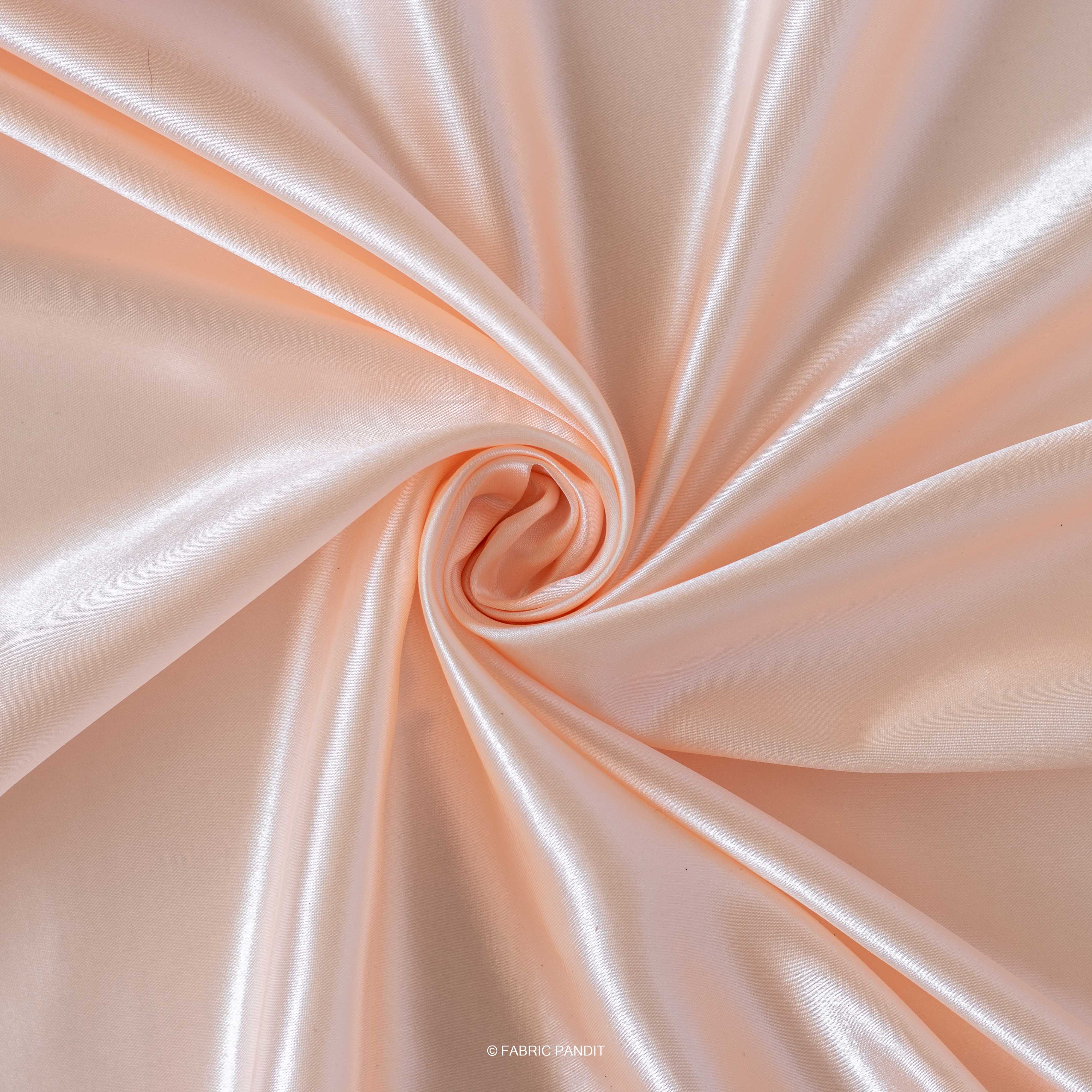 CUT PIECE) Shiny Peach Plain Premium Ultra Satin Fabric (Width 44 Inc –  Fabric Pandit