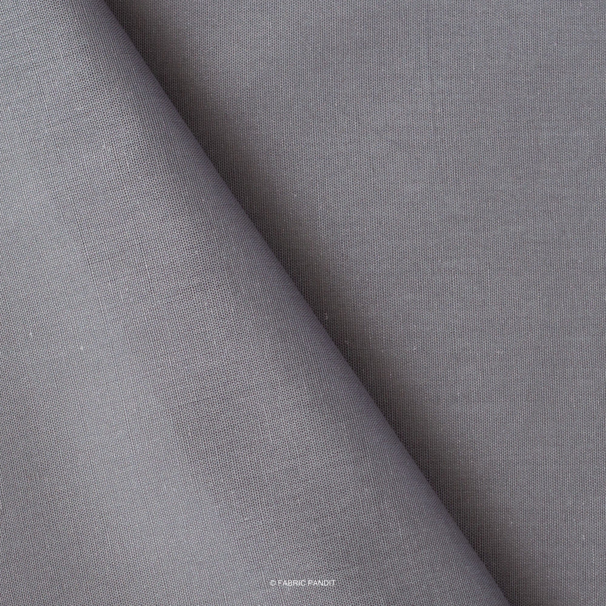 Grey Color Pure Cotton Linen Fabric (Width 42 Inches) Fabric Pandit
