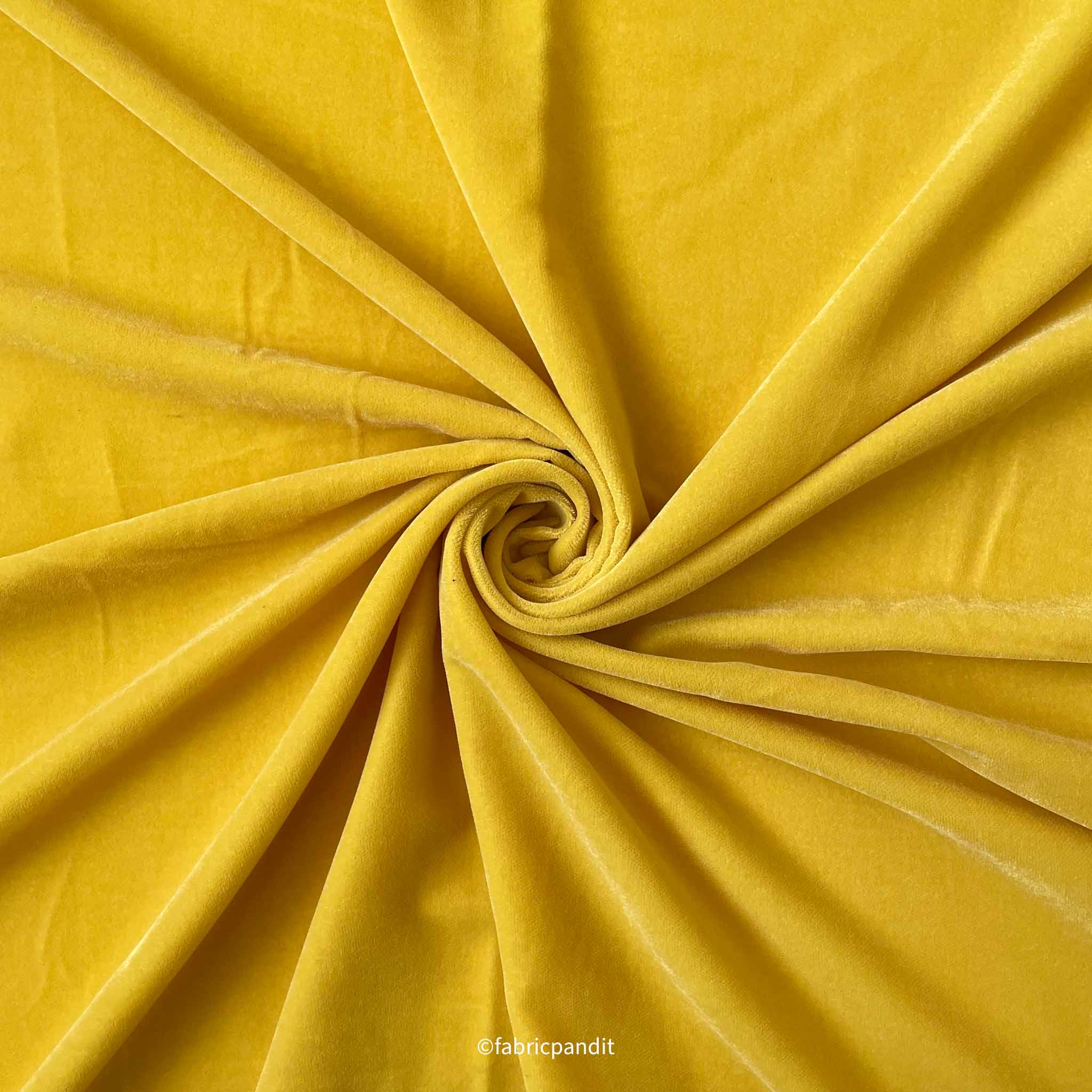 Mango Yellow Color Pure Velvet Fabric (Width 44 Inches) Fabric Pandit