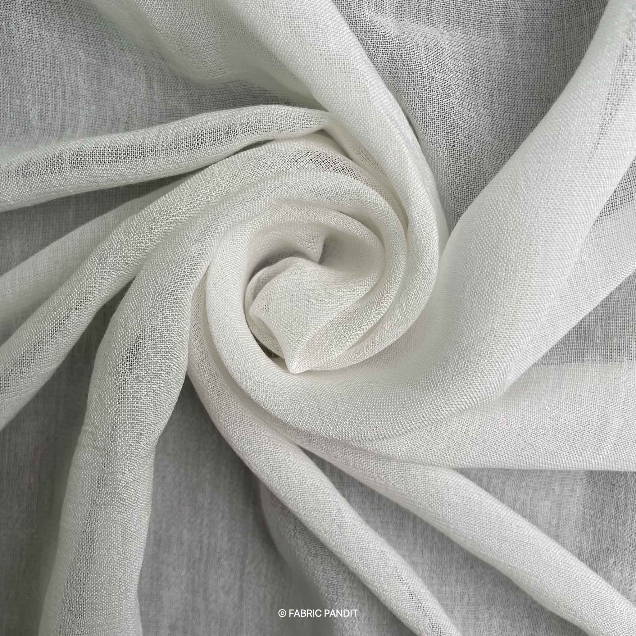 White Dyeable Pure Modal Georgette Plain Fabric (Width 44 inches, 87 G –  Fabric Pandit