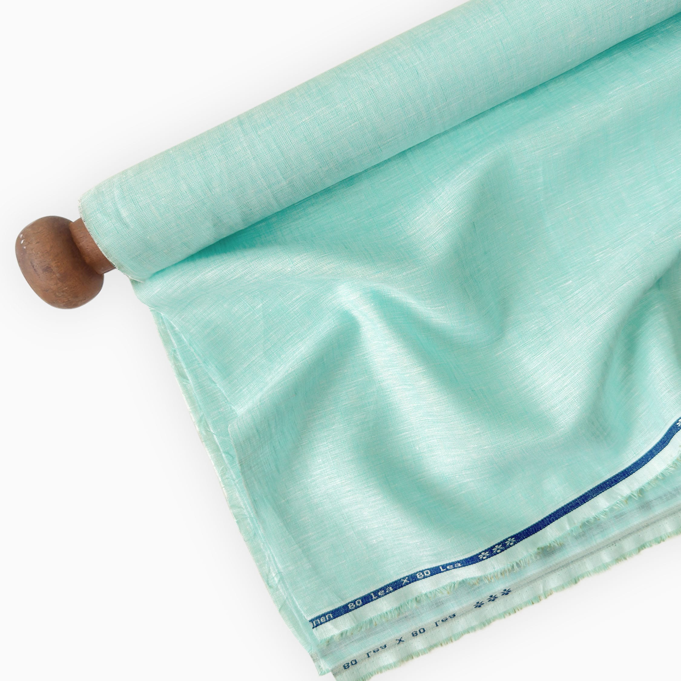 80 LEA Linen Fabric Fabric Aqua Blue 80 LEA Linen Fabric