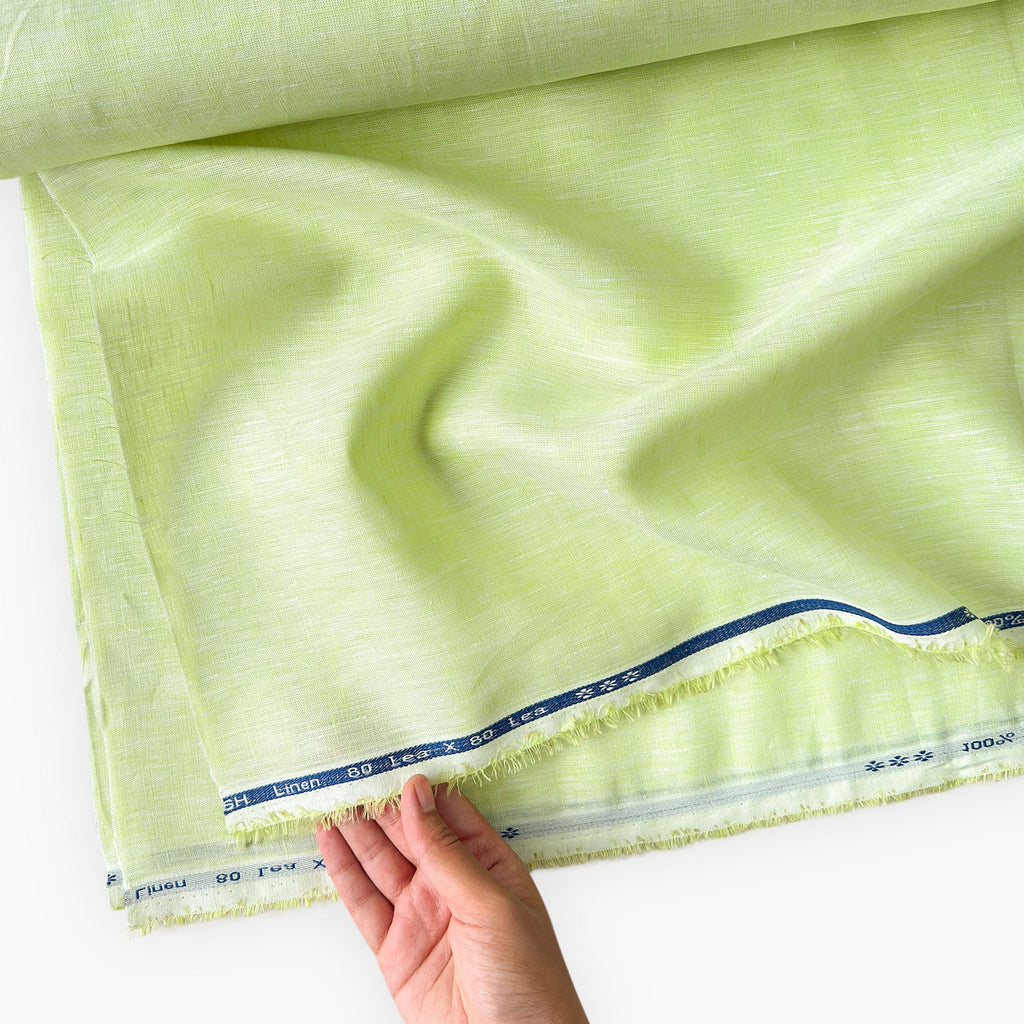 80 LEA Linen Fabric Fabric Pastel Lime 80 LEA Linen Fabric