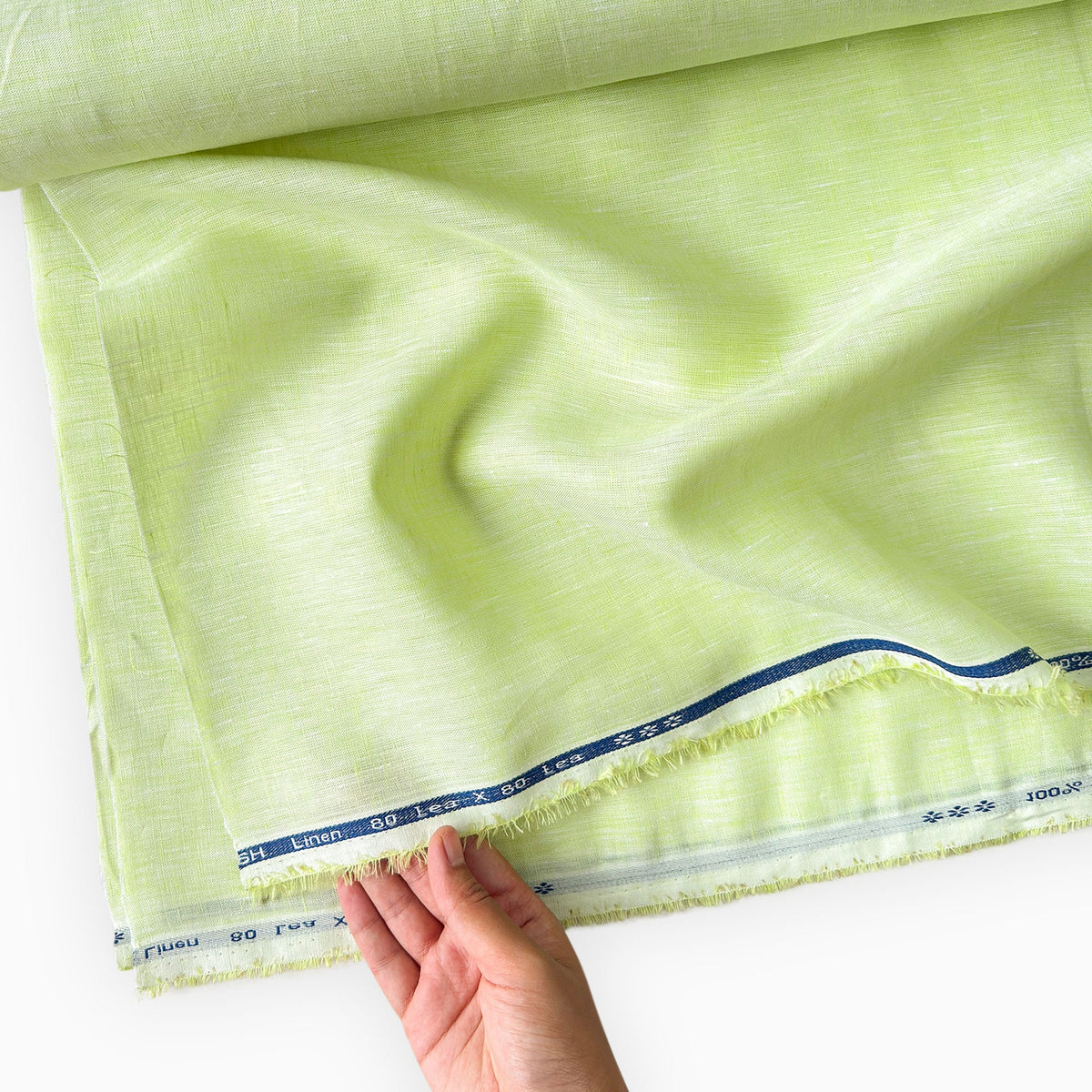 80 LEA Linen Fabric Fabric Pastel Lime 80 LEA Linen Fabric