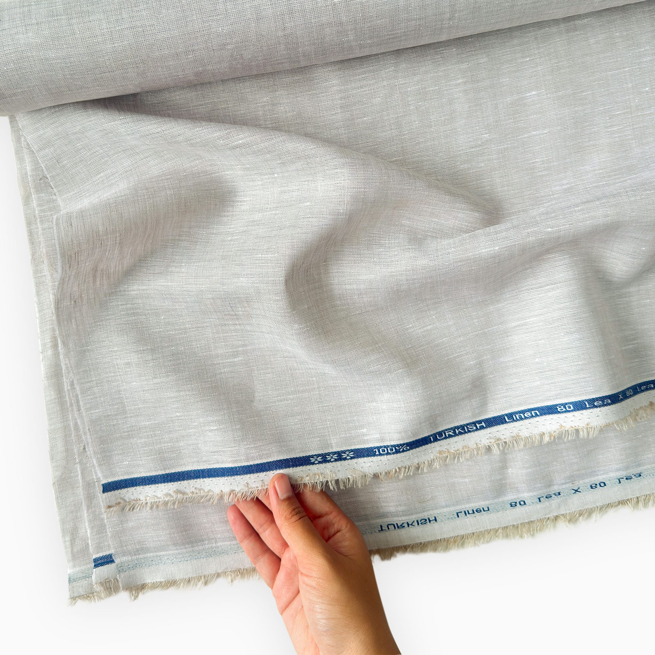 80 LEA Linen Fabric Fabric Pearl Grey 80 LEA Linen Fabric
