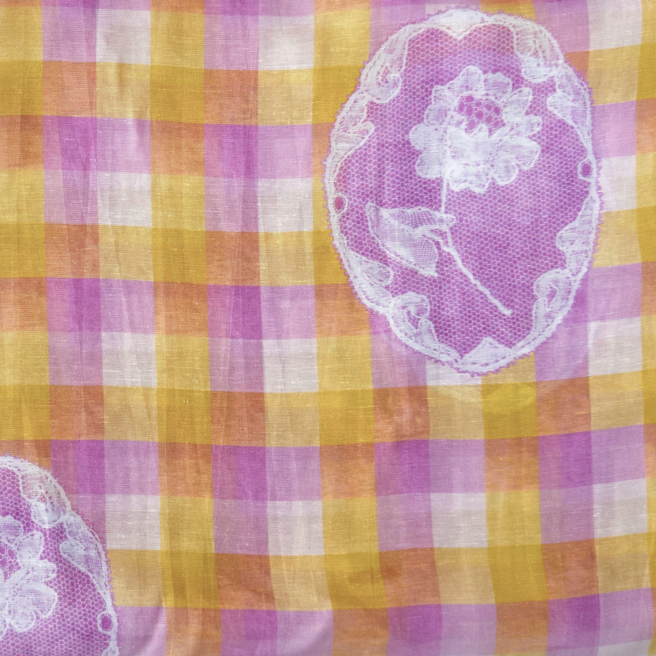 After Summer Linen Fabric fabric Lilac & Yellow Linen Fabric