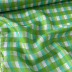 After Summer Linen Fabric fabric Lush Green & Cyan Blue Linen Fabric