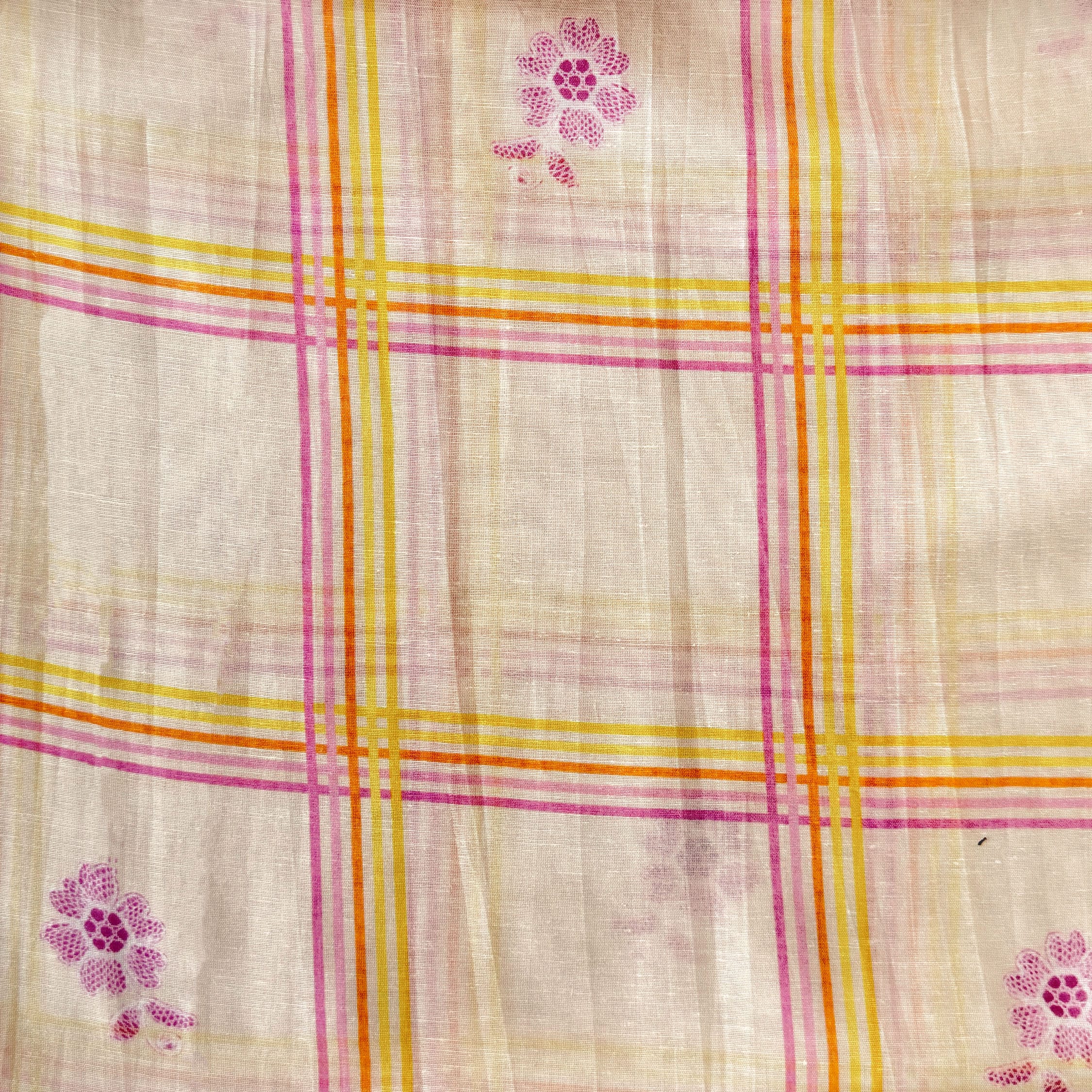 After Summer Linen Fabric fabric Peach & Yellow-Lilac Linen Fabric