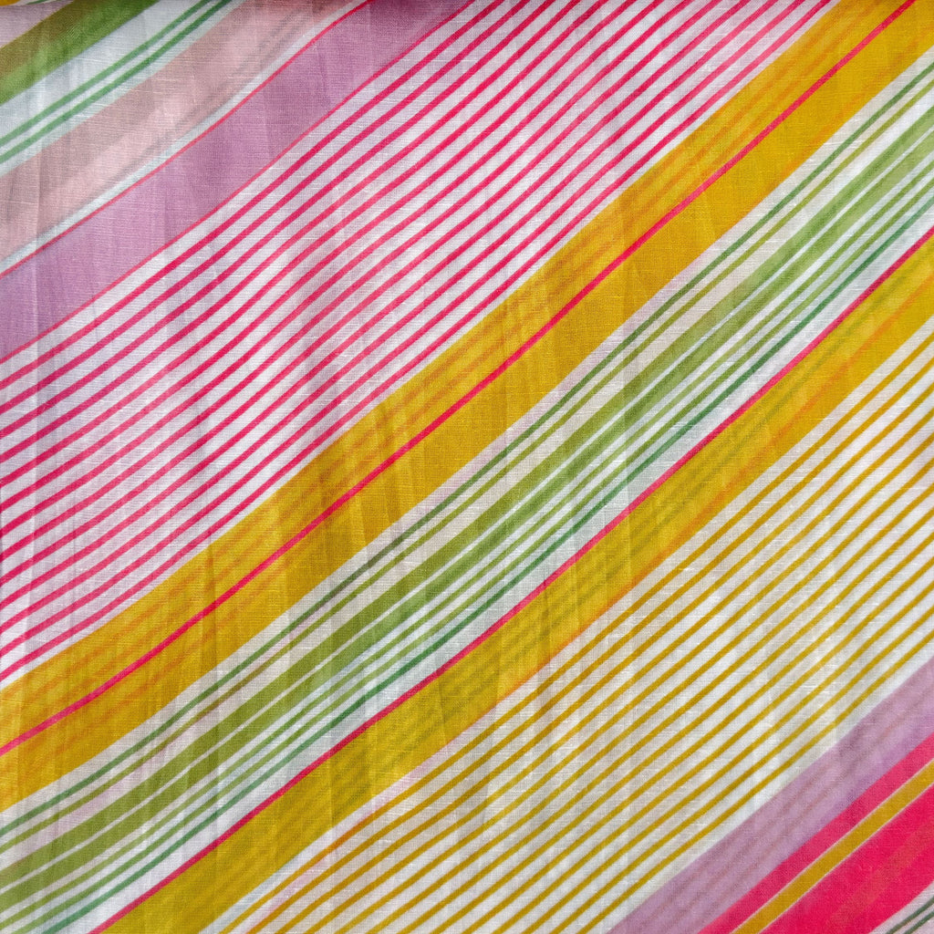 After Summer Linen Fabric fabric Pink & Yellow Linen Fabric