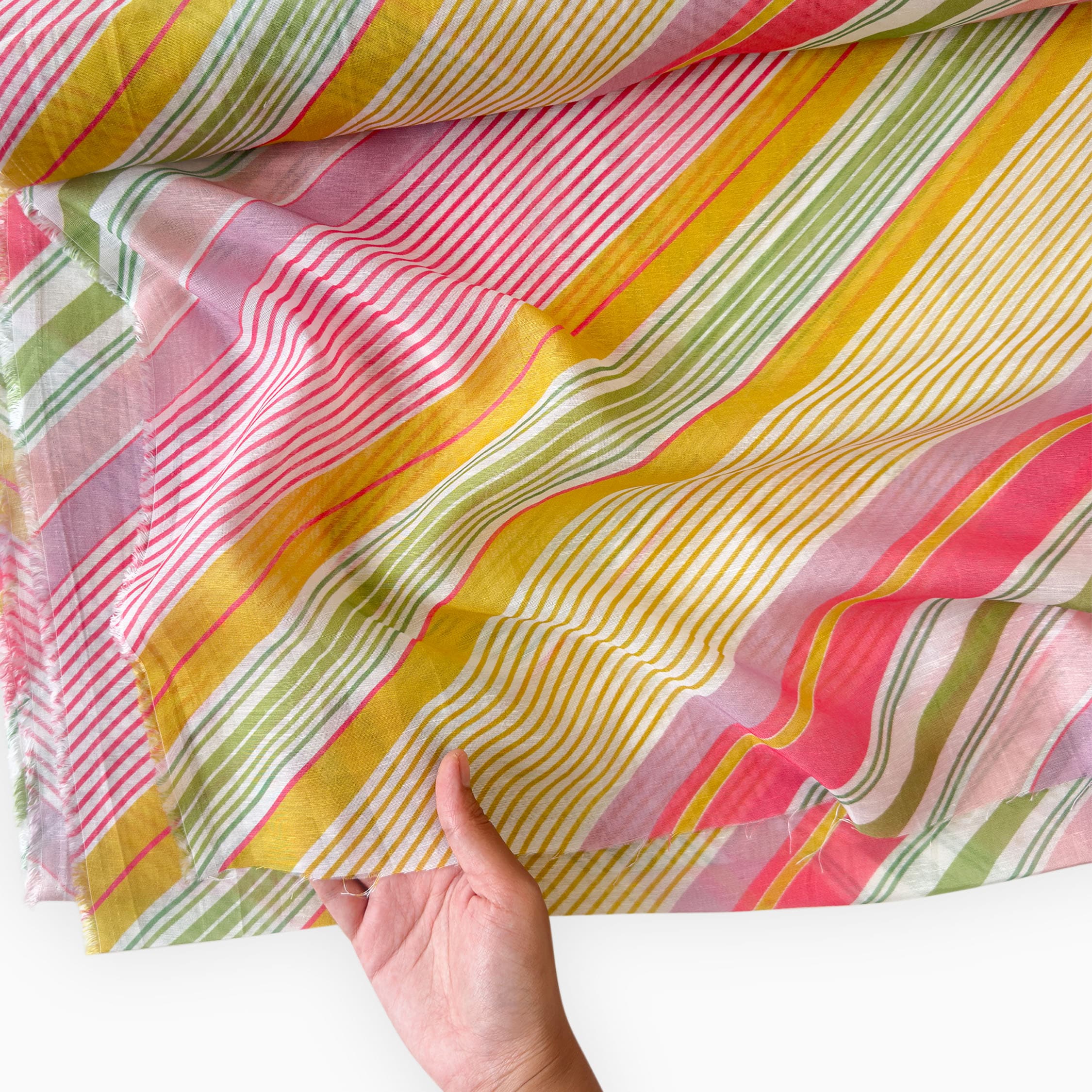 After Summer Linen Fabric fabric Pink & Yellow Linen Fabric