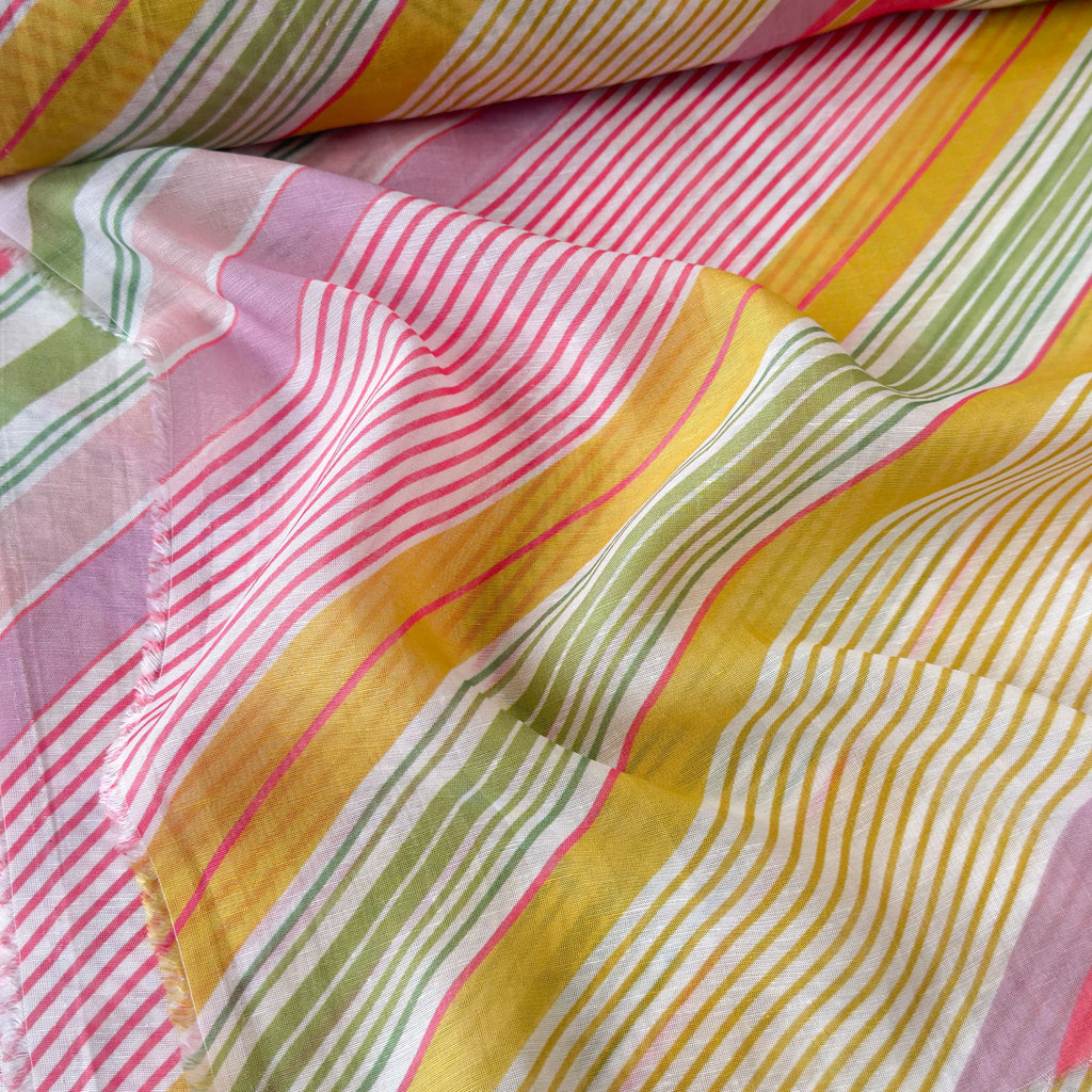 After Summer Linen Fabric fabric Pink & Yellow Linen Fabric