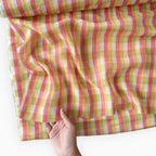 After Summer Linen Fabric fabric Salmon Pink & Yellow Linen Fabric