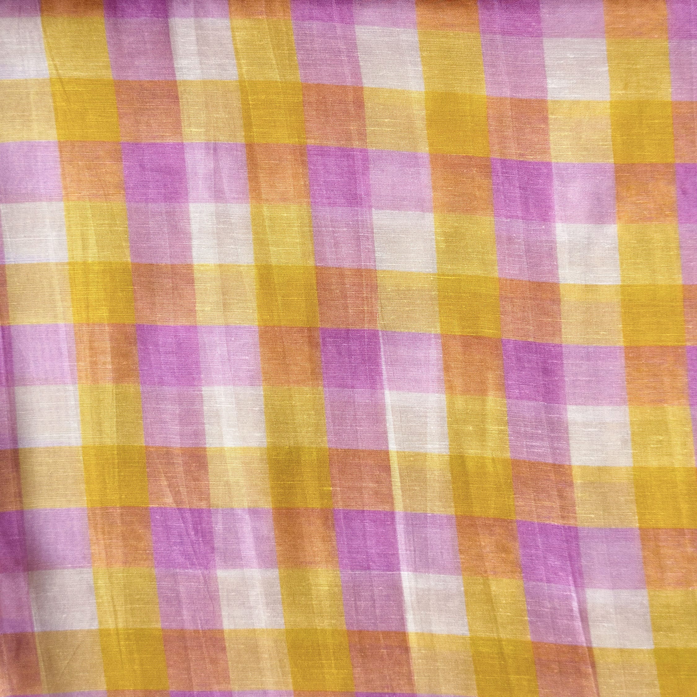 After Summer Linen Fabric fabric Yellow & Lilac Linen Fabric