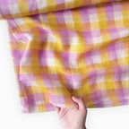 After Summer Linen Fabric fabric Yellow & Lilac Linen Fabric