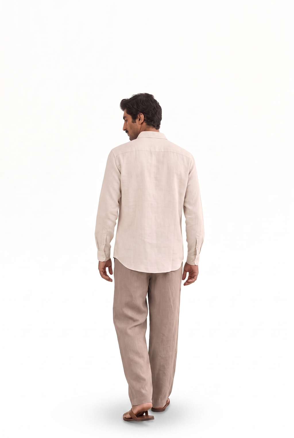 Natural White Cotton Linen Shirt Piece