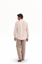 Natural White Cotton Linen Shirt Piece