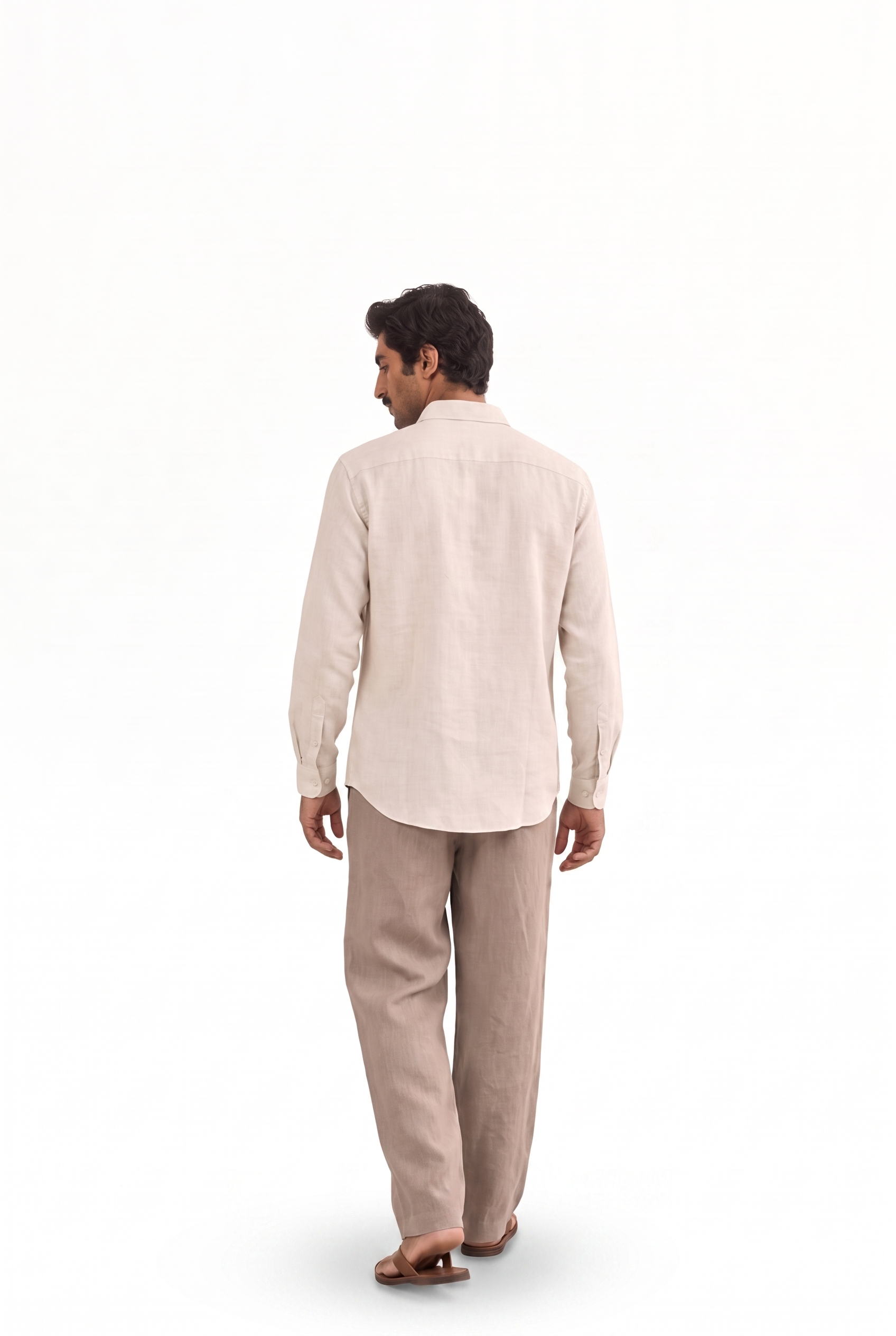 Natural White Cotton Linen Shirt Piece
