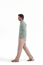 Aquamarine Pure Cotton Linen Shirt Piece