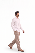 Snow White Cotton Linen Shirt Piece