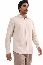 Natural White Cotton Linen Shirt Piece