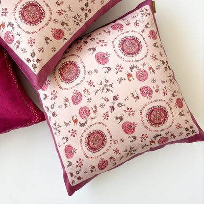 Baby Satin Cushion Covers Home Artisanal Florals Printed Premium Satin Cushion Covers Set of 3 (16X16)