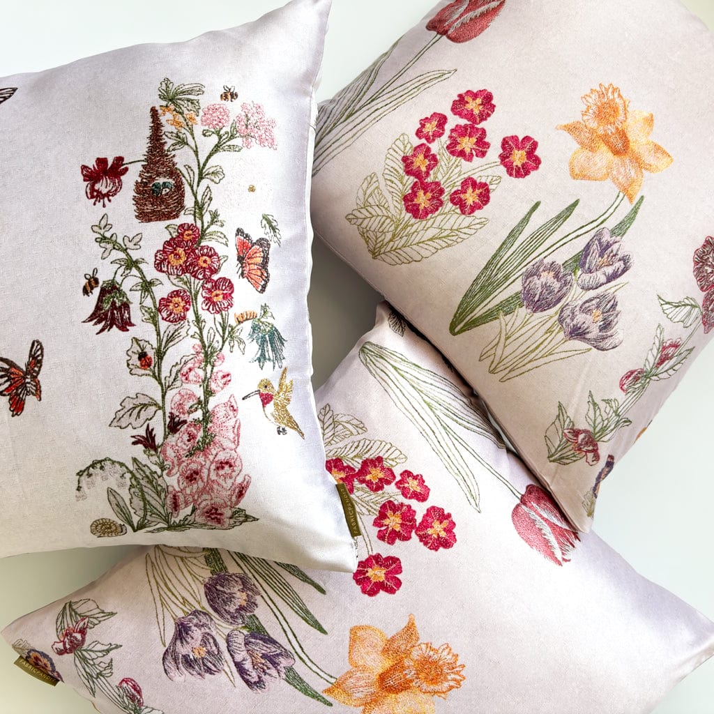 Baby Satin Cushion Covers Home Fresh Blooms Printed Premium Satin Cushion Covers Set of 3 (16X16)