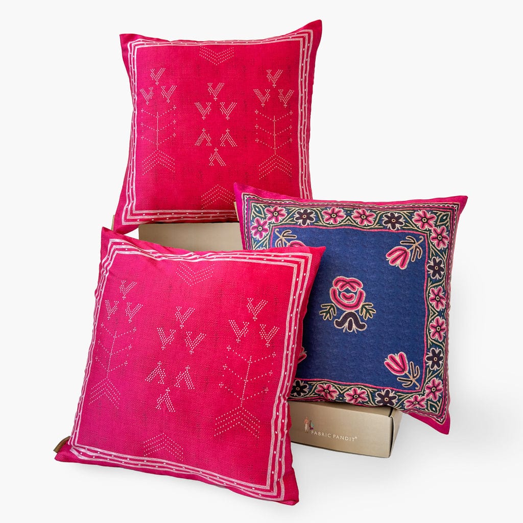 Baby Satin Cushion Covers Home The Art of Handwork Printed Premium Satin Cushion Covers Set of 3 (16X16)