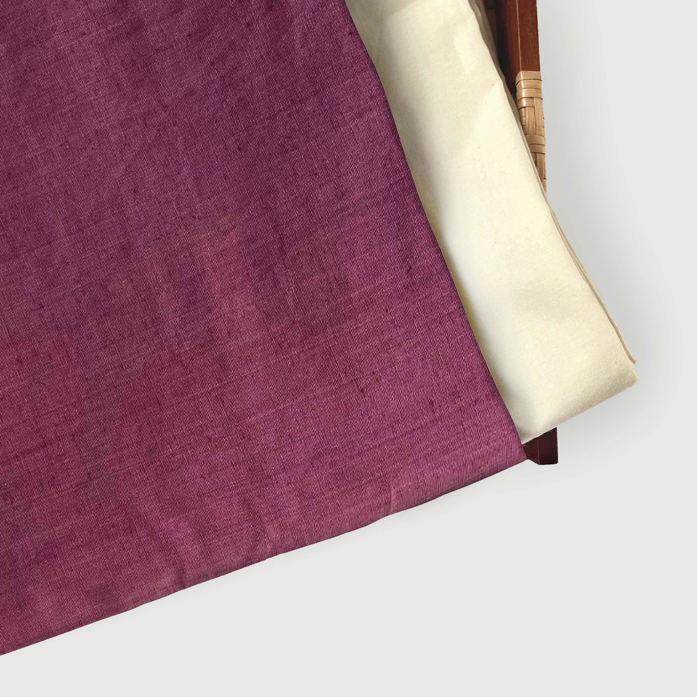 Blended Silk Linen Kurta Set Kurta Set Unisex Muted Magenta Color | Blended Silk Linen Kurta Fabric (1.80 Meters) | And Cotton Pyjama (2.5 Meters) | Unstitched Combo Set