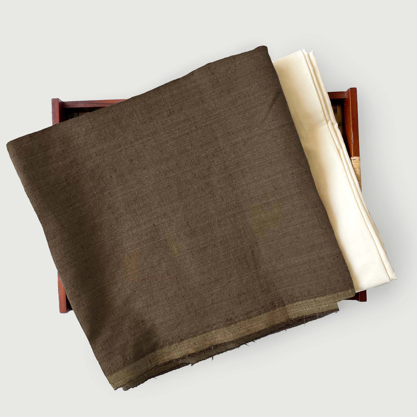 Brown Blended Unstitched Fabric for Men