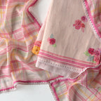 Blooms & Knots Unstitched Suit Unstitched Suit Blush Pink Chanderi Suit Set