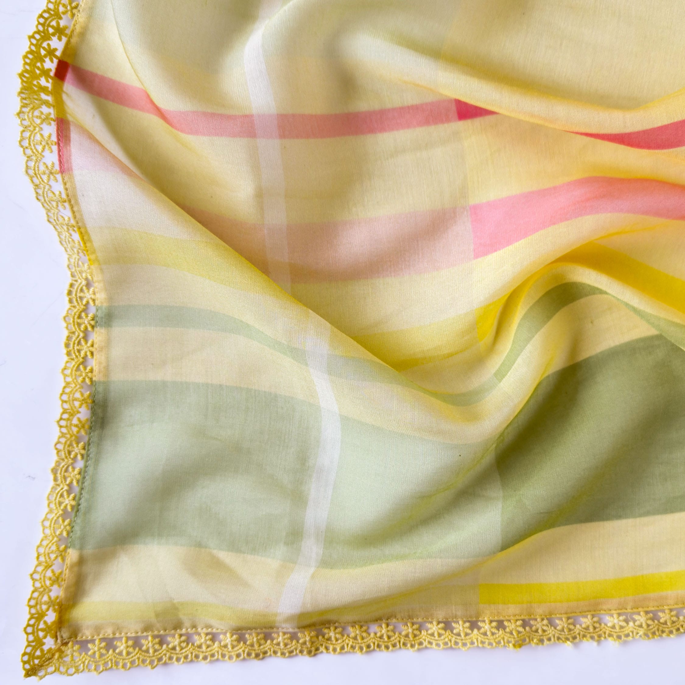 Blooms & Knots Unstitched Suit Unstitched Suit Bright Yellow Mul Chanderi Suit Set