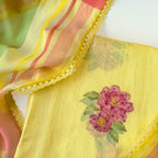 Blooms & Knots Unstitched Suit Unstitched Suit Bright Yellow Mul Chanderi Suit Set