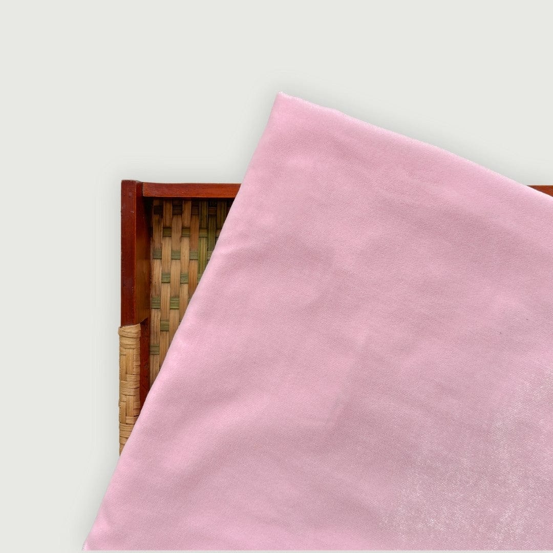 Blouse Piece Blouse Piece 1 MTR Baby Pink Plain Velvet Blouse Piece (1 Meter Piece | Width 44 Inches)