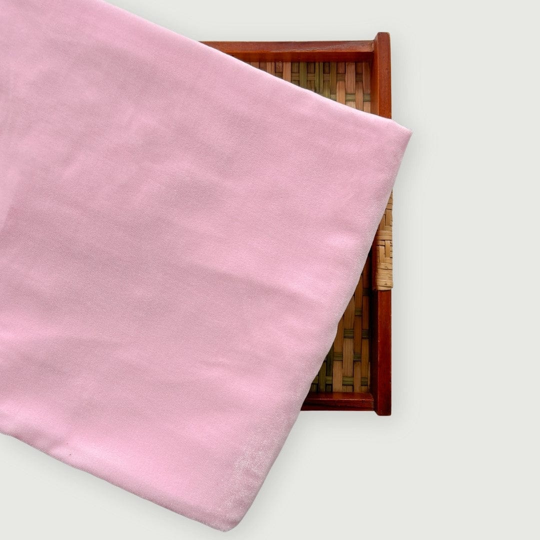 Blouse Piece Blouse Piece 1 MTR Baby Pink Plain Velvet Blouse Piece (1 Meter Piece | Width 44 Inches)