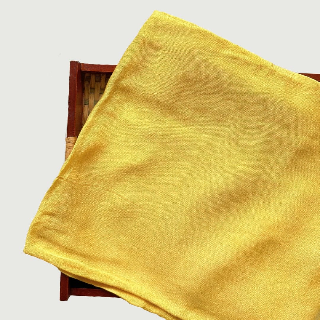 Blouse Piece Blouse Piece 1 MTR Haldi Yellow Plain Shantoon Blouse Piece (0.75 Meter Piece | Width 44 Inches)