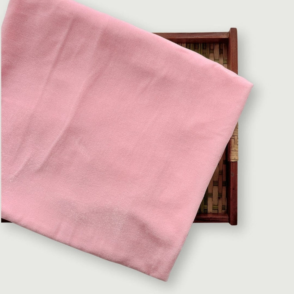 Blouse Piece Blouse Piece 1 MTR Light Peach Plain Velvet Blouse Piece (1 Meter Piece | Width 44 Inches)