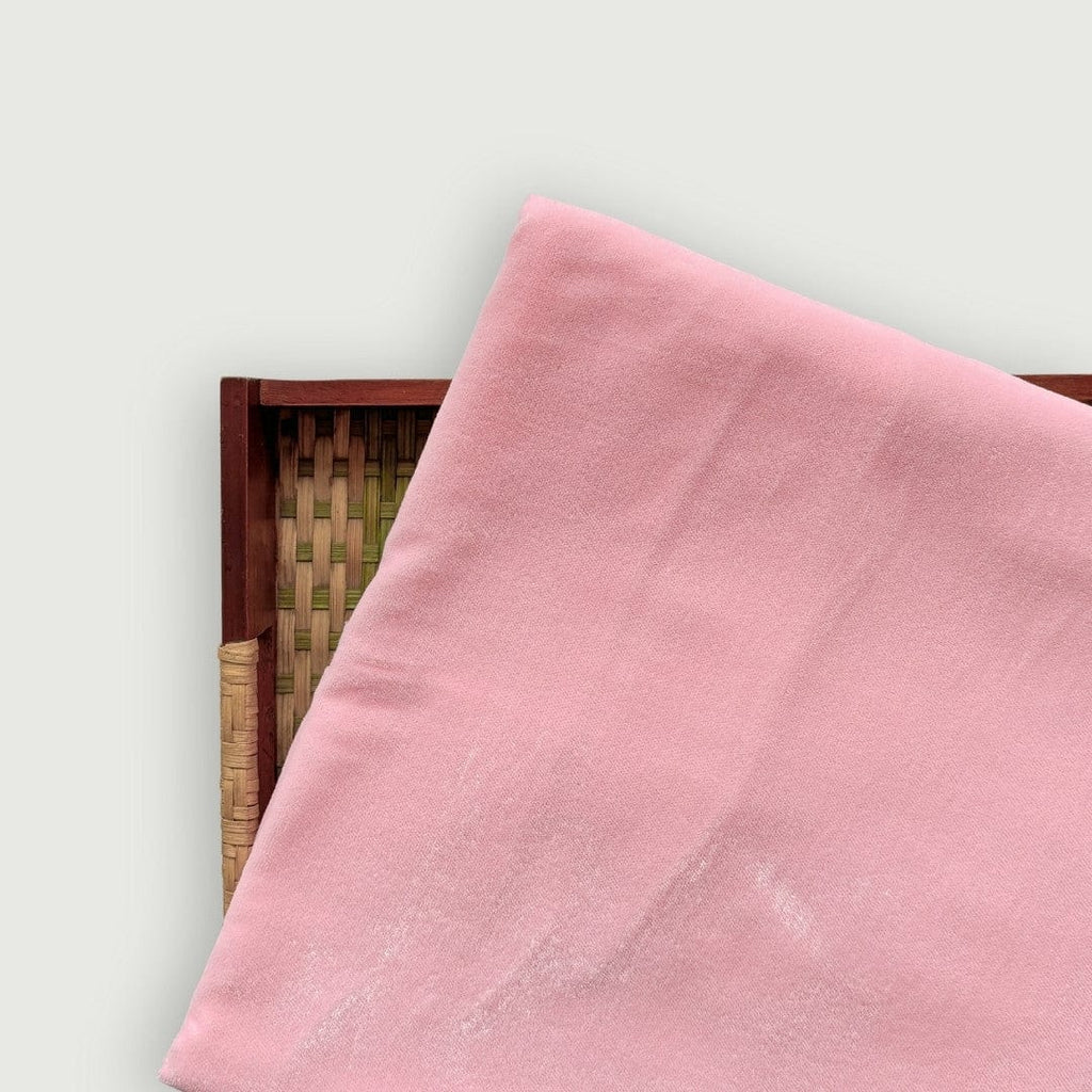 Blouse Piece Blouse Piece 1 MTR Light Peach Plain Velvet Blouse Piece (1 Meter Piece | Width 44 Inches)