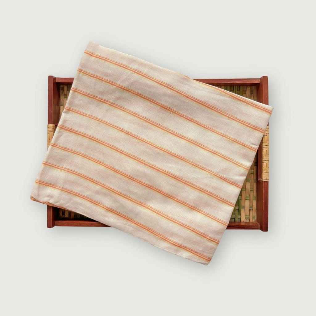 Blouse Piece Blouse Piece 1 MTR Orange Stripes Woven Soft Munga Blouse Piece (1 Meter Piece | Width 44 Inches)