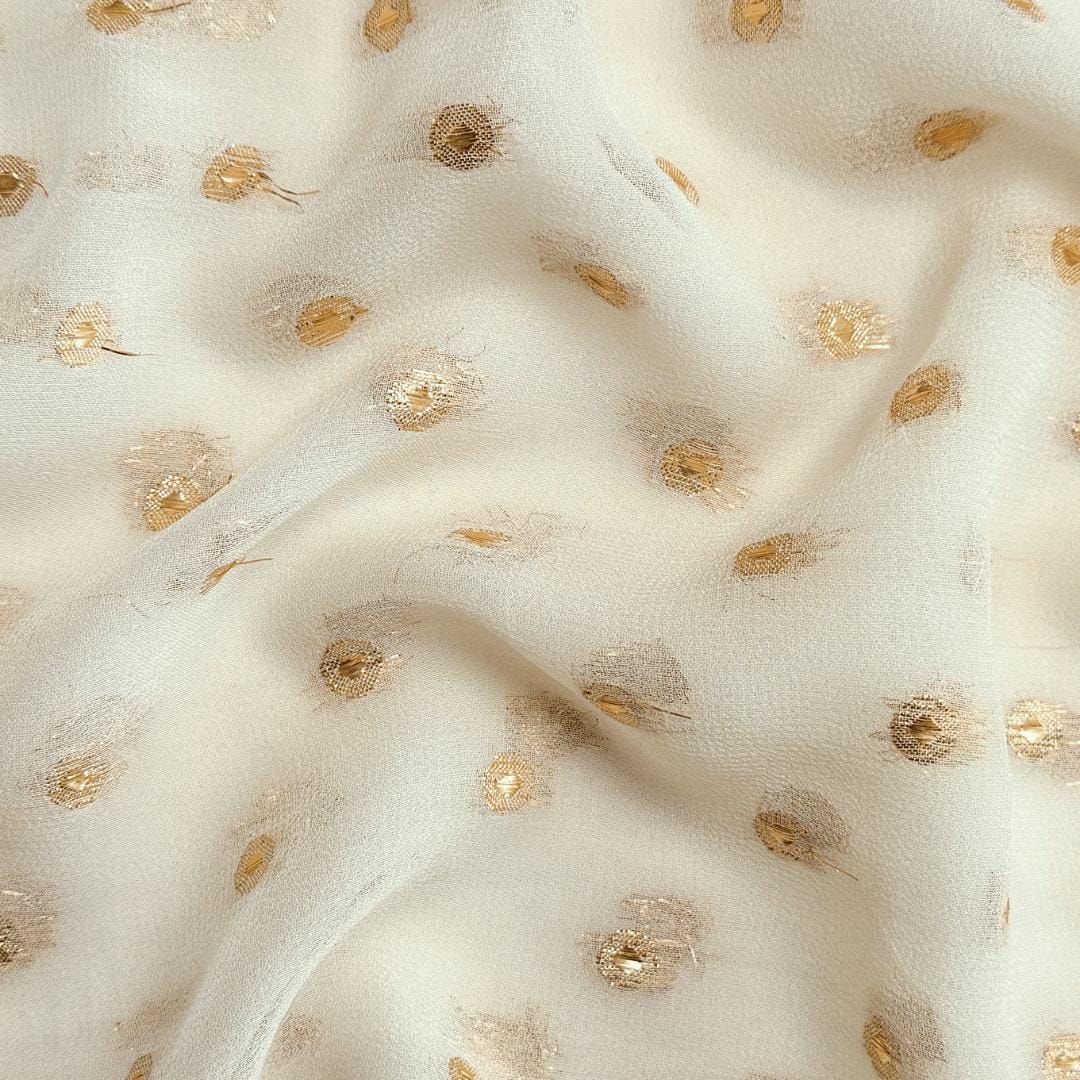 Blouse Piece Blouse Piece Beige & Golden Georgette Blouse Piece
