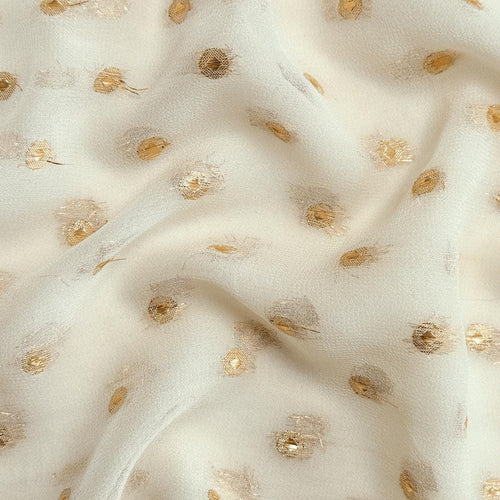 Blouse Piece Blouse Piece Beige & Golden Georgette Blouse Piece