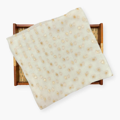 Blouse Piece Blouse Piece Beige & Golden Georgette Blouse Piece