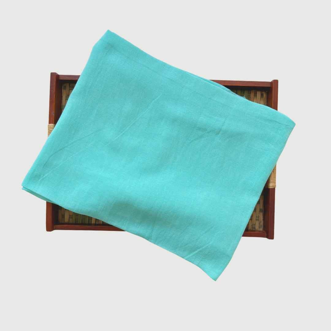 Blouse Piece Blouse Piece Bright Turquoise Soft Munga Blouse Piece (1 Meter Piece | Width 44 Inches)