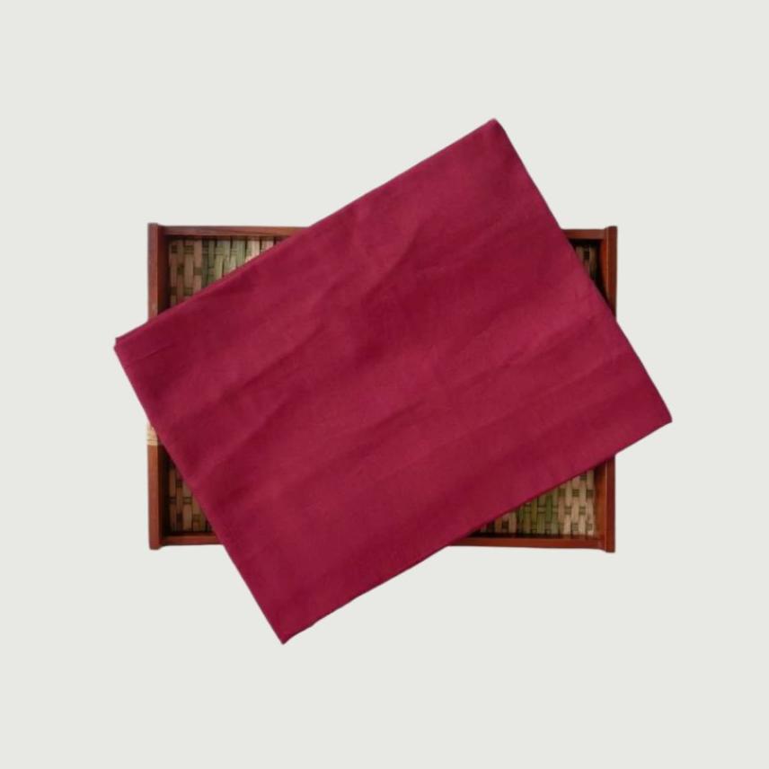 Blouse Piece Blouse Piece Deep Red Cotton Satin Blouse Piece (Width 42 Inches)