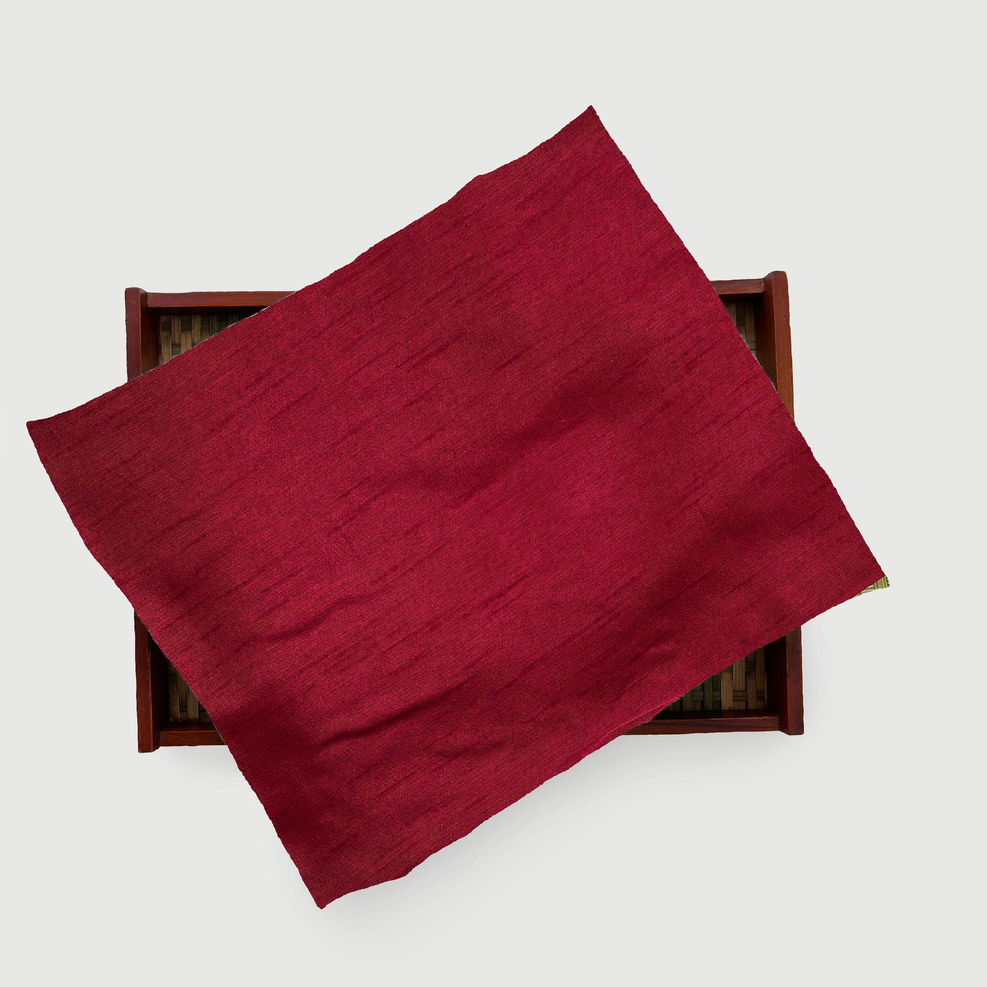 Blouse Piece Blouse Piece Deep Red Raw Silk Blouse Piece (0.75 Meter Piece | Width 56 Inches)