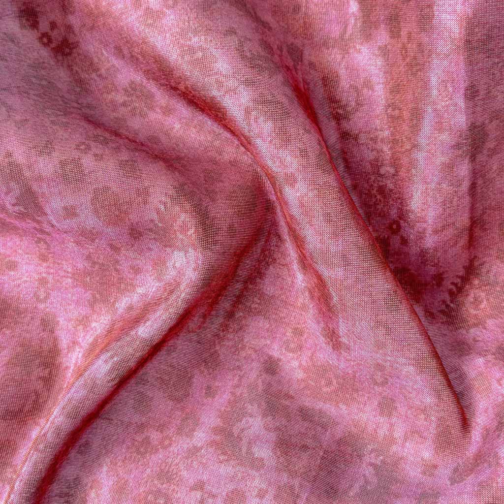 Blouse Piece Blouse Piece Magenta & Gold Tissue Silk Blouse Piece (Width 44 Inches)