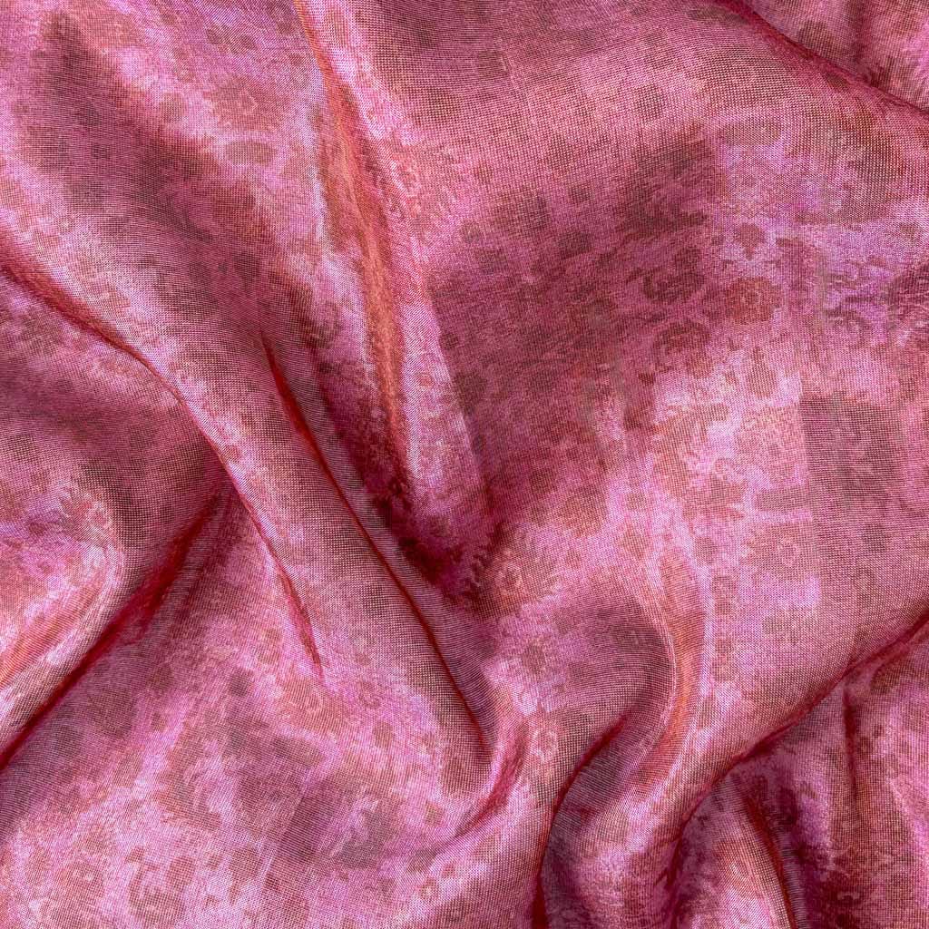 Blouse Piece Blouse Piece Magenta & Gold Tissue Silk Blouse Piece (Width 44 Inches)