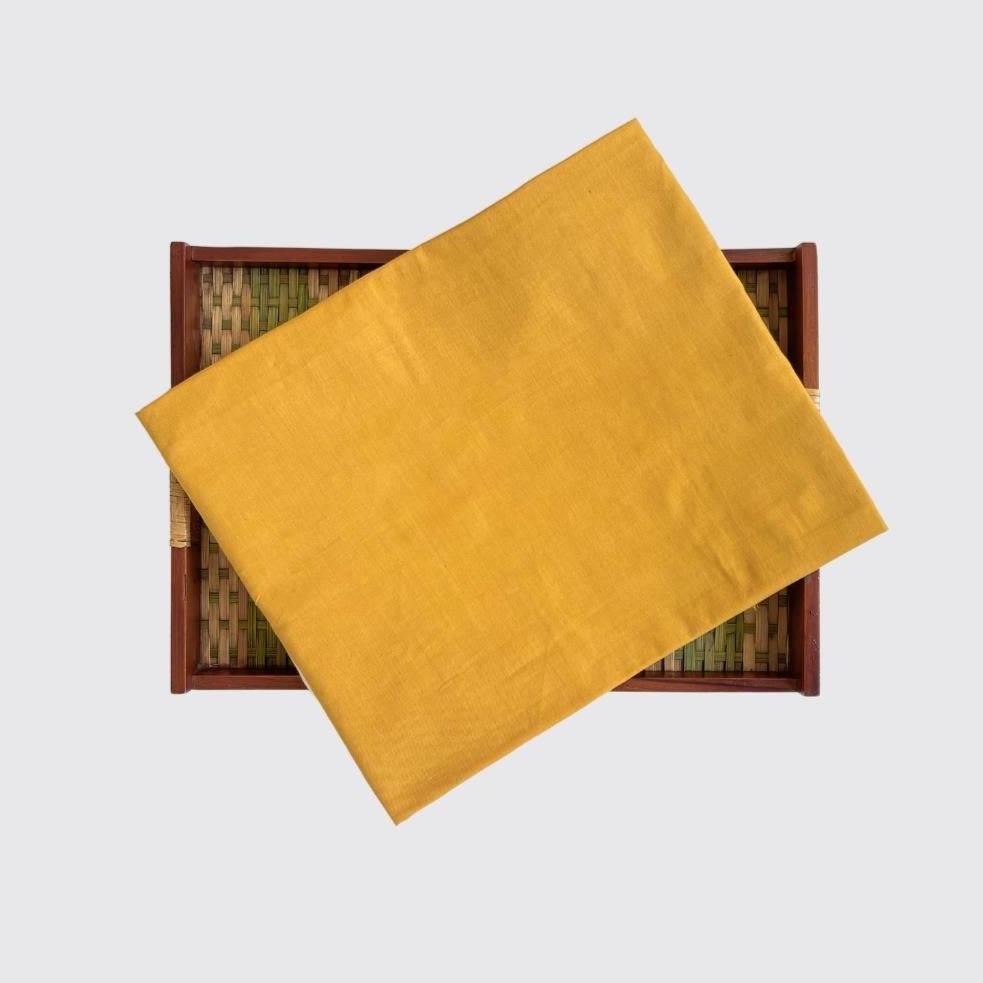 Blouse Piece Blouse Piece Mango Yellow Cotton Satin Blouse Piece (1 Meter Piece | Width 42 Inches)