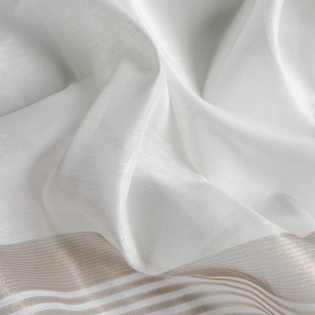 Blouse Piece Blouse Piece Pure White & Copper Chanderi Silk Blouse Piece (Width 38 Inches)