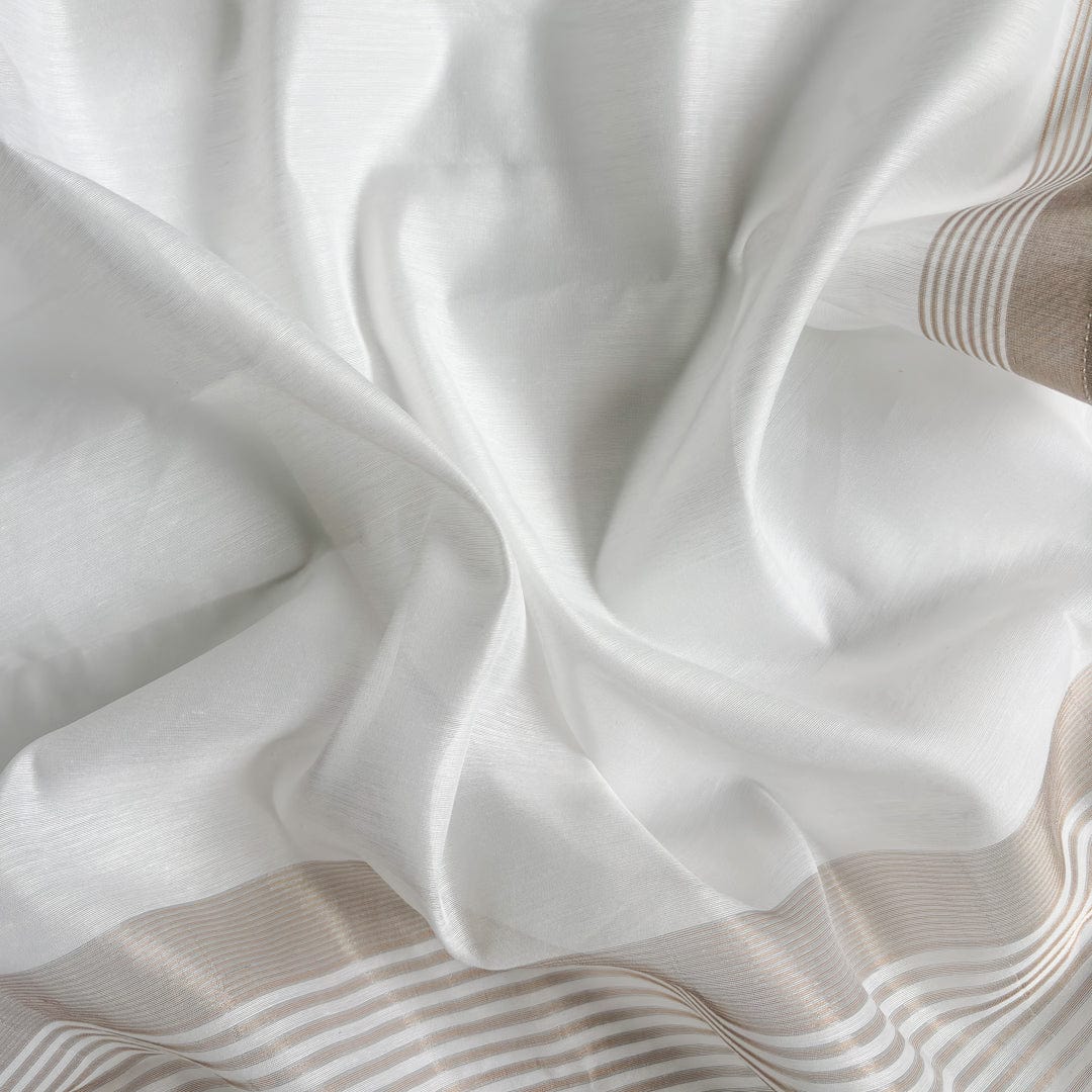 Blouse Piece Blouse Piece Pure White & Copper Chanderi Silk Blouse Piece (Width 38 Inches)